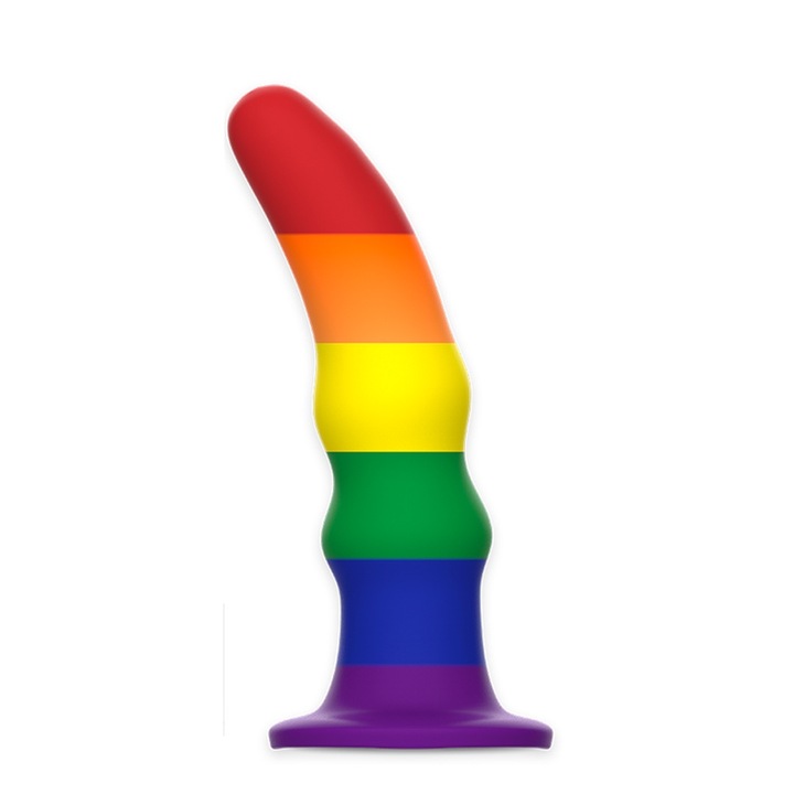 Dildo Realist 15.5cm, Smooth Safe Silicone, 4cm Grosime, Design PRIDE, Ventuza Puternica, Vene Proeminente, Super Flexible, Intensificarea Placerii, Detalii Anatomice, Maximizeaza Penetrarea, Multicolor