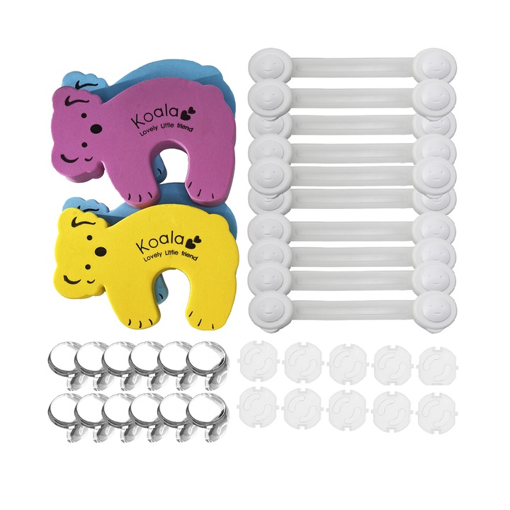 Set 36 Protectii Siguranta pentru Copii si Bebelusi, Colturi Mobilier, Usi si Prize BESEDER