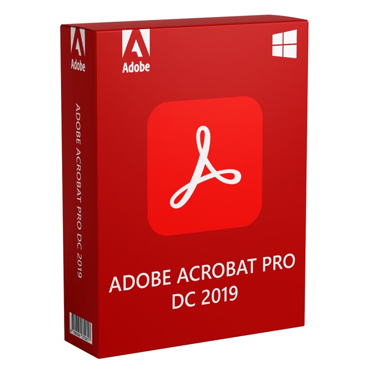 Adobe Acrobat Pro DC 2019 szoftver PC-hez, korlátlan érvényesség, kompatibilis a Windows 10 és 11 rendszerrel