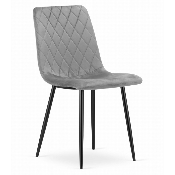 Стол за кухня/всекидневна, Artool, Turin, кадифе, метал, сребристо и черно, 44.5x53x88.5 см