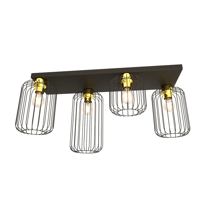 Модерен тел плафон BARN 4 BL GOLD