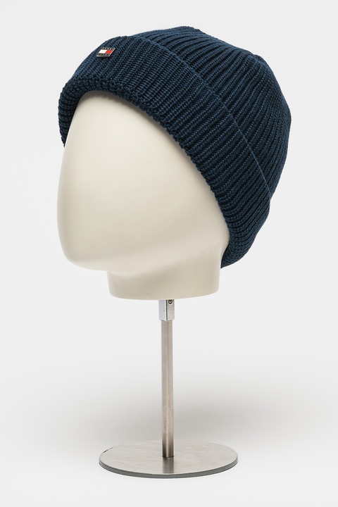 Tommy Jeans, Caciula din amestec de bumbac organic, Albastru ultramarin