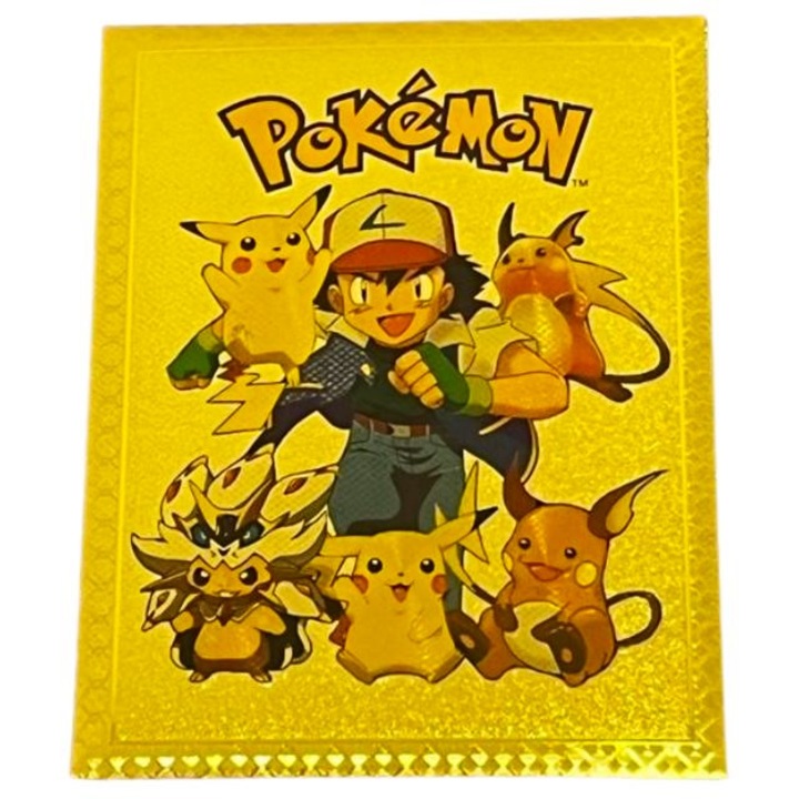 Комплект 10 Pokemon карти, любимите герои със суперсили, златисти