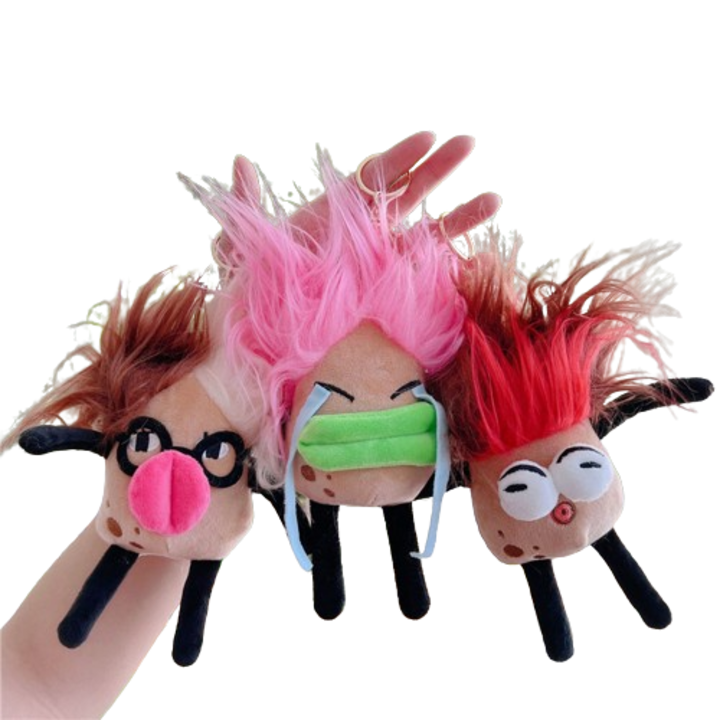 Set 3 Jucarii de plus, tip Pou, multicolor VICTINY® maro 13 cm