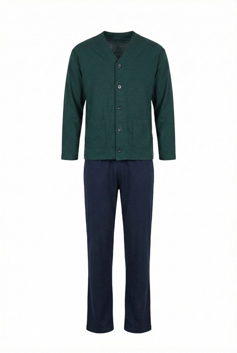 Pijamale barbati cu nasturi 3469, bumbac, Aydogan, Verde