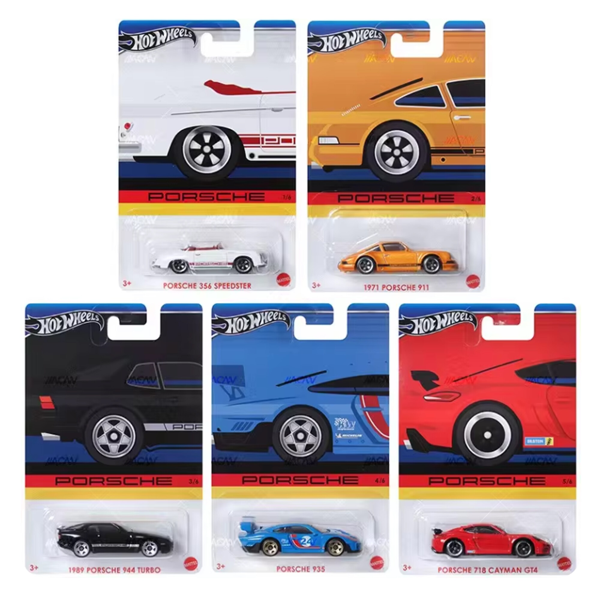 Set 5 Masinute metalice Hot Wheels Porsche Celebration, 1:64, 2024