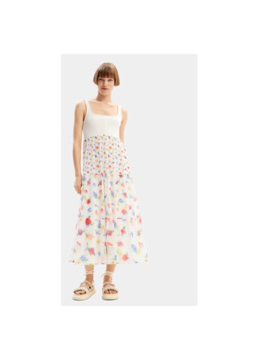 Rochie dama, desigual, Alb, Alb