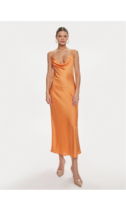 Rochie dama, guess, Portocaliu, Poliester, XL INTL