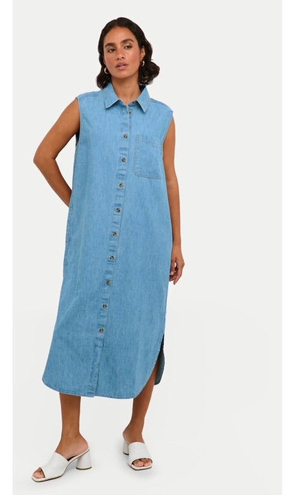 Női ruha, kávé, kék, pamut