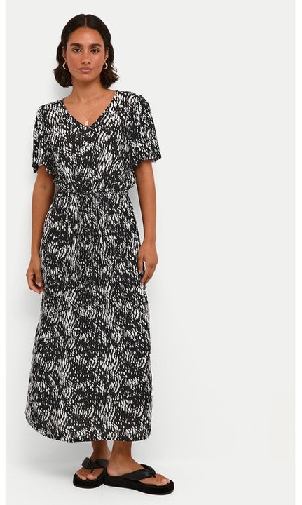 Női ruha, kávé, fekete, viszkóz