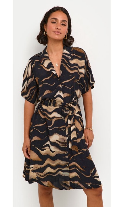 Дамска рокля, кафе, 304369315, Черна, Вискоза, Черен