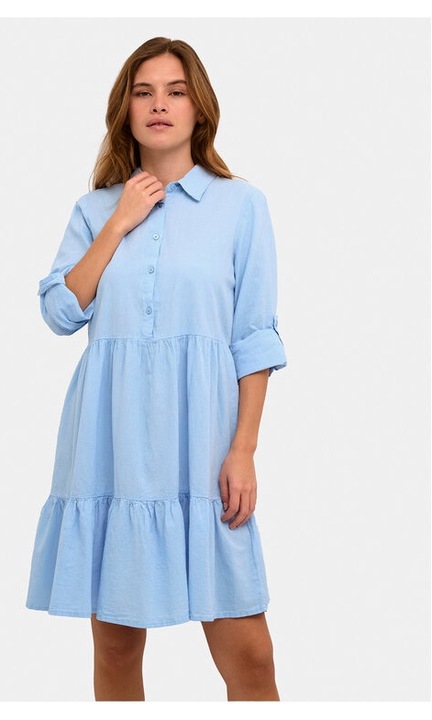 Дамска рокля, кафе, Небесно синя, Памук