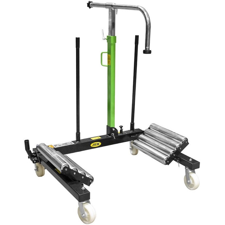 Carucior hidraulic pentru roti camioane JBM, capacitate ridicare 1.2 tone, inaltime maxima 770 mm, diametru roti 39-86 inch