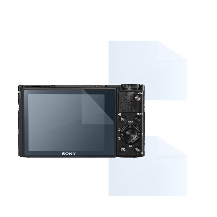 Set Folii pentru Sony RX100 VI, FONIX LENS DEFENSE, 2 Folii de Silicon pentru Ecran, Anti-soc, Impotriva zgarieturilor, Regenerabile, Durabile, Rezistente la intemperii, Transparent