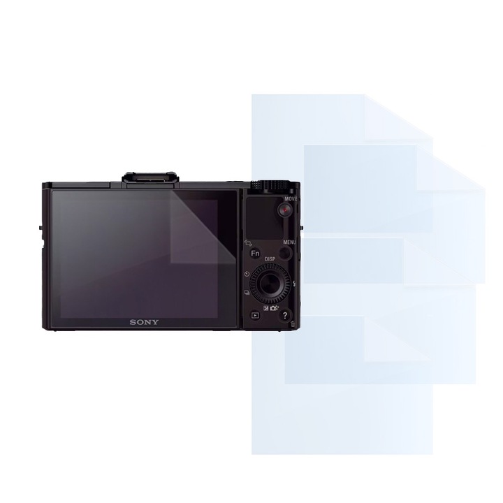 Filmkészlet Sony RX100 III-hoz, FONIX LENS DEFENSE, 4 szilikon képernyőfólia, ütésálló, karcmentes, regenerálható, tartós, időjárásálló, átlátszó