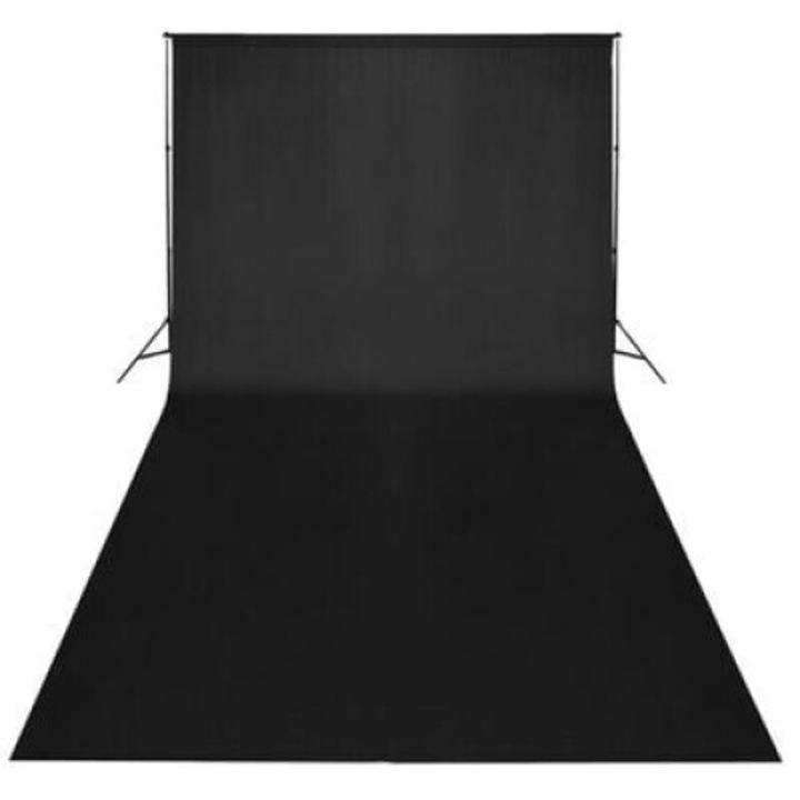 Panza fundal foto studio, din bumbac, dimensiuni 300x600 cm, negru, Dactylion®