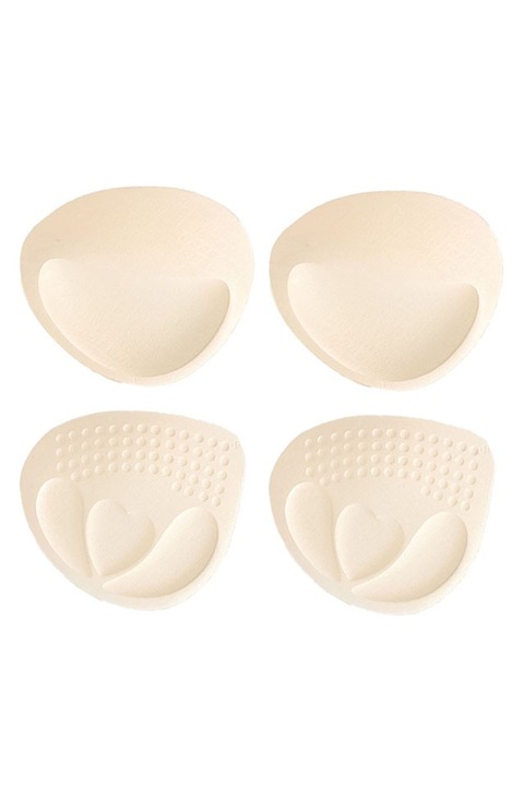 Комплект от 4 чифта вложки за сутиени, JENUOS®, push-up ефект, за многократна употреба, свалящи се, 2 различни размера, 4/6 см, бежови