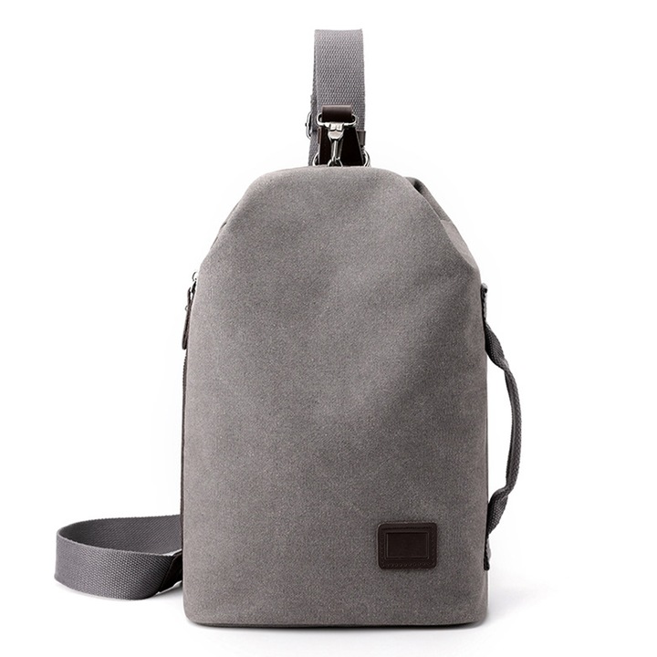 Rucsac Canvas, gri 42x23x14cm