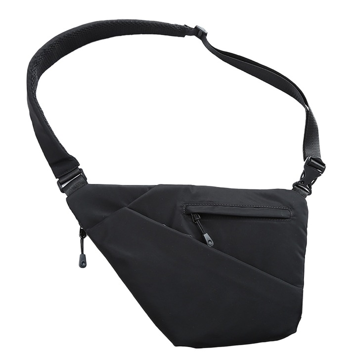 Férfi táska, fekete, vízálló, Oxford anyagból, lopásgátló, kültéri használatra