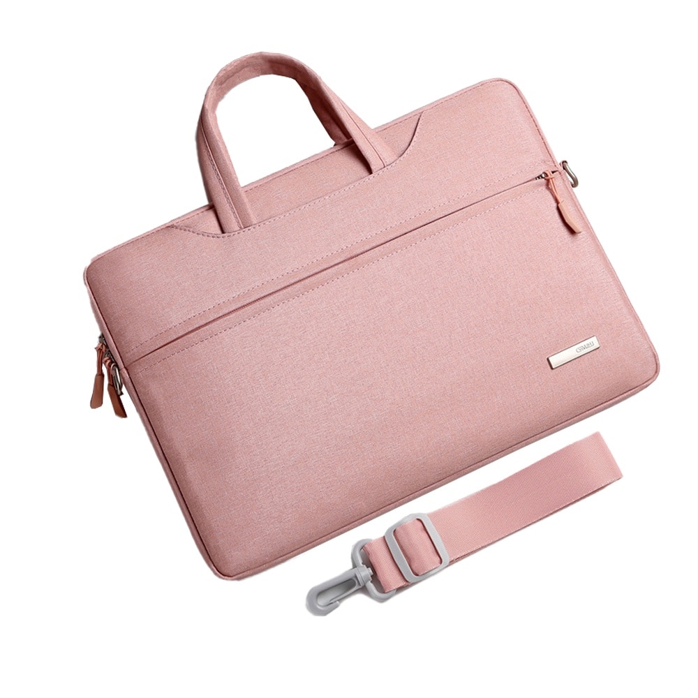 Geanta laptop AMRINUGL, capacitate mare, rezistenta la apa, roz, 14 inch
