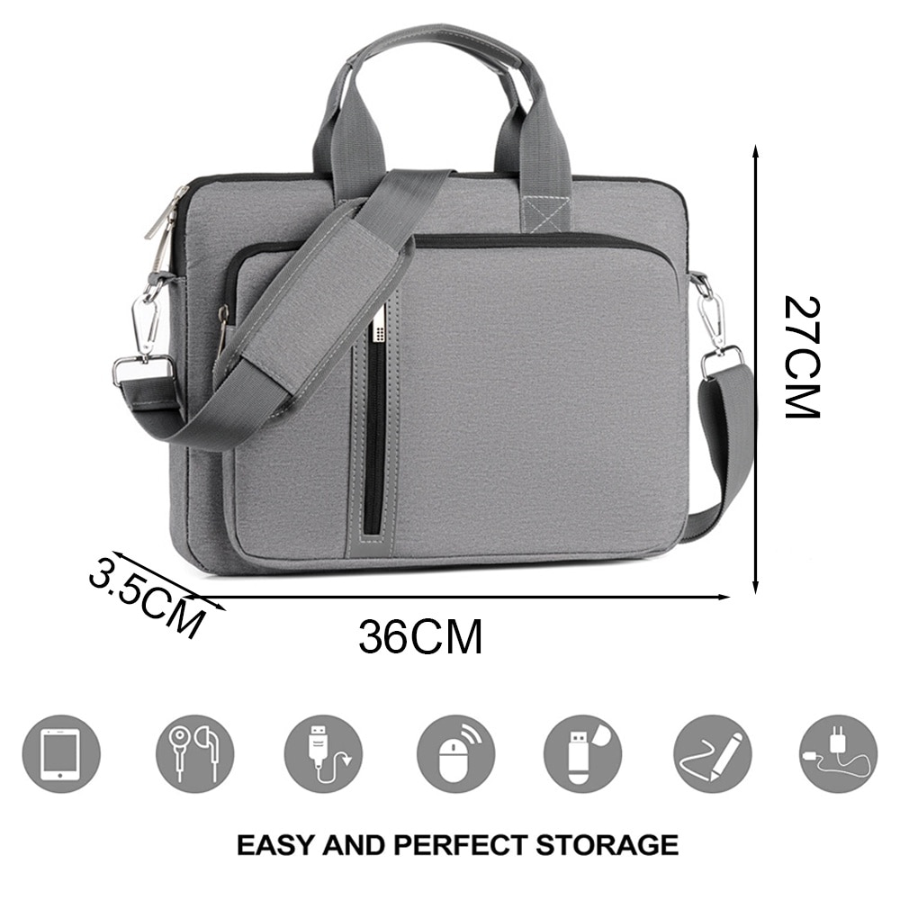 Geanta laptop AMRINUGL, 13.3/14", gri, impermeabila, usor de transportat