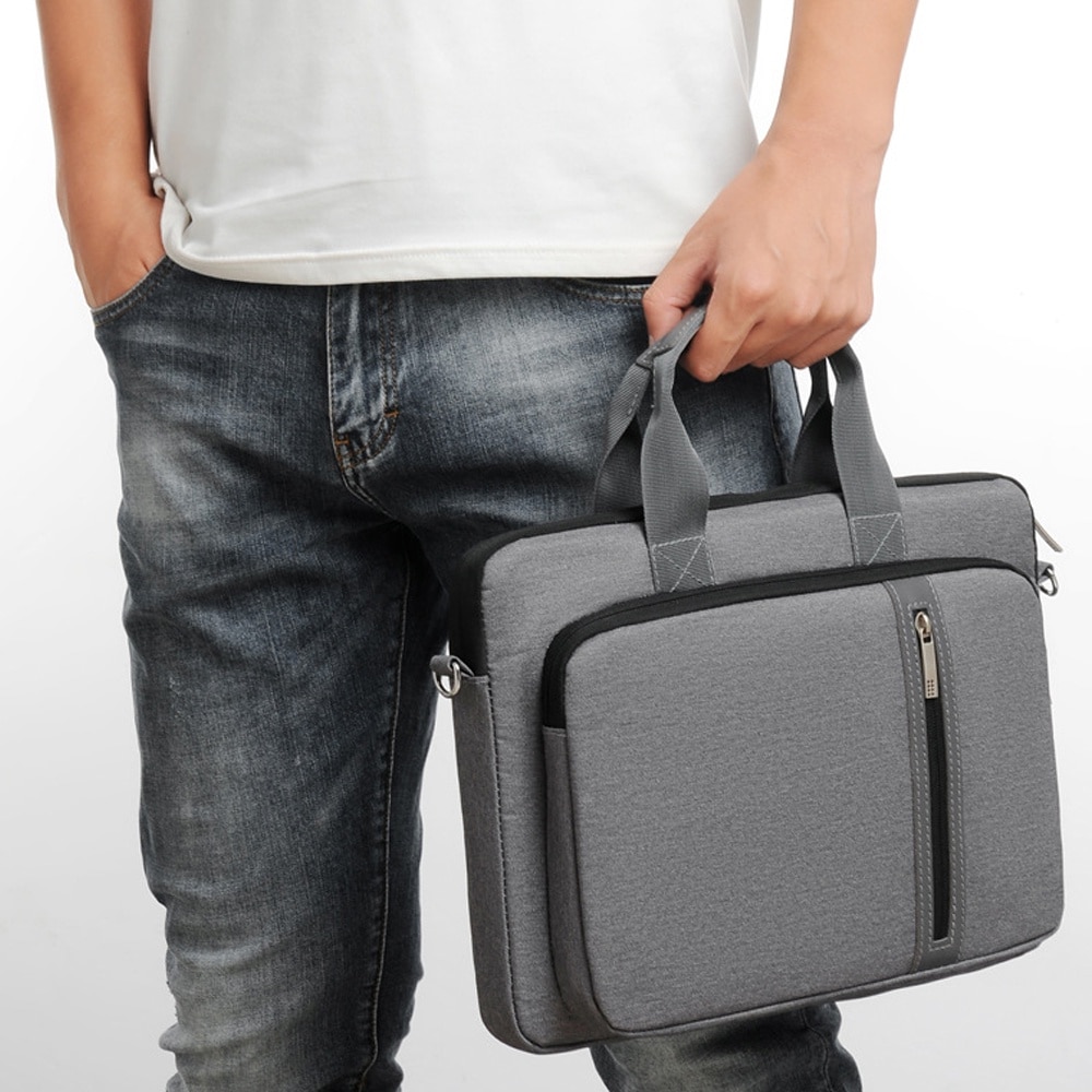 Geanta laptop AMRINUGL, 13.3/14", gri, impermeabila, usor de transportat