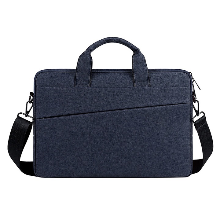 AMRINUGL laptoptáska 13,3"-os laptopokhoz, sötétkék, Oxford anyag, vízálló, külső méretek 37,0x26,0x3,0 cm