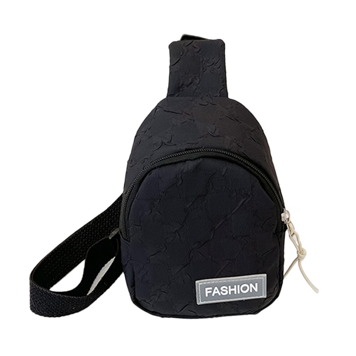 Jormftte gyermek táska, fekete, vízálló nylon, nagy kapacitású, állítható pánttal