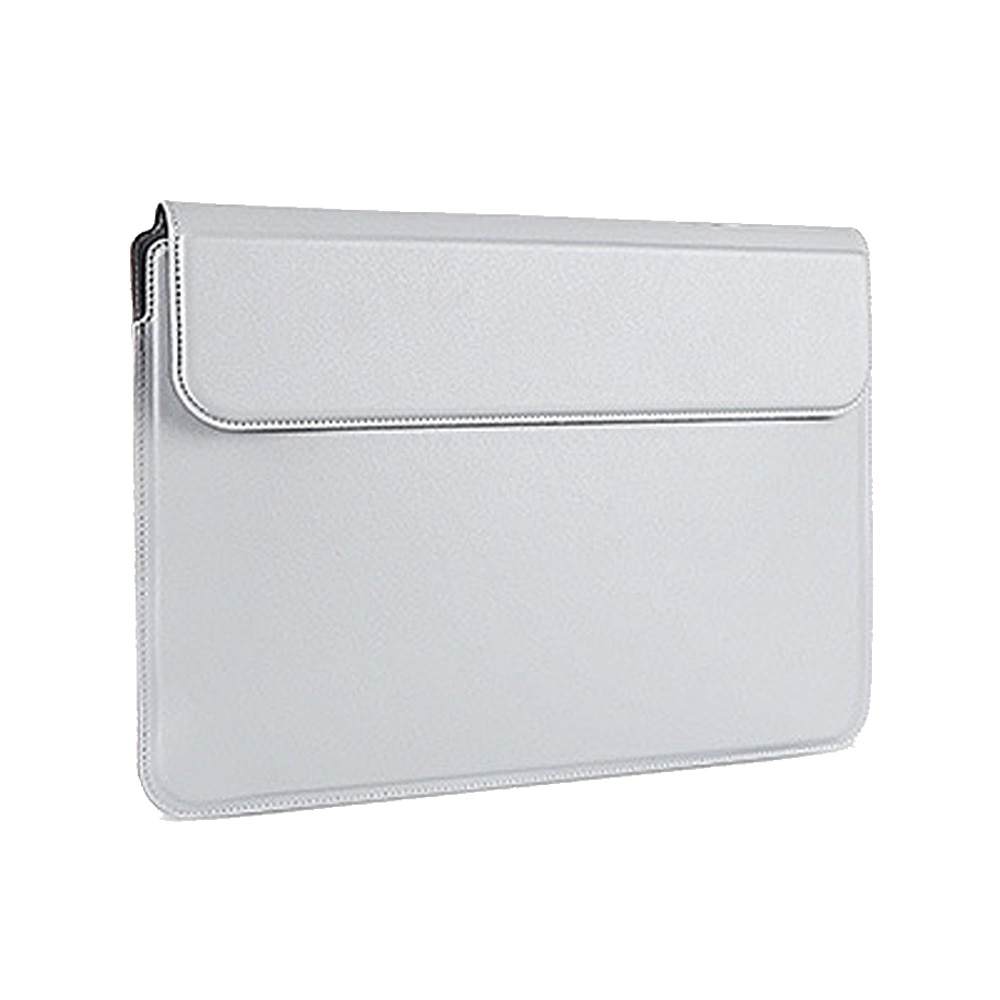 Husa laptop BGHYHYHI, gri, cu suport si capac magnetic, din piele sintetica rezistenta la apa, dimensiuni usoare