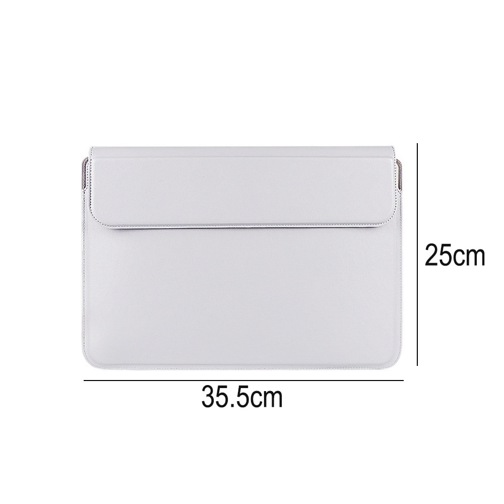 Husa laptop BGHYHYHI, gri, cu suport si capac magnetic, din piele sintetica rezistenta la apa, dimensiuni usoare