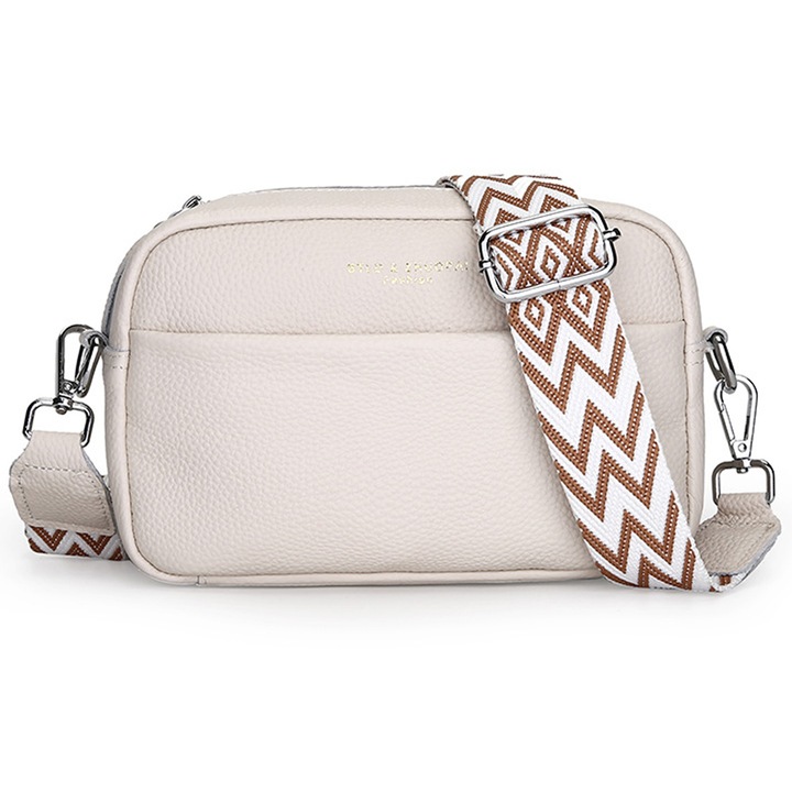 Női válltáska, Jormftte, fehér, 20x17x9cm, állítható pánttal