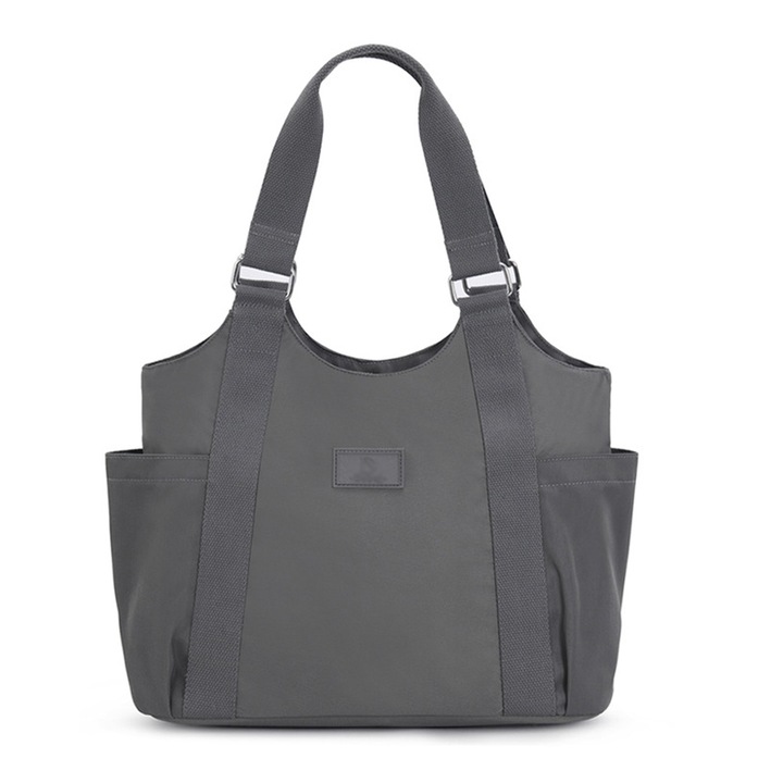 Geanta de umar, multifunctionala, gri, 37x15x32cm, poliester/nylon