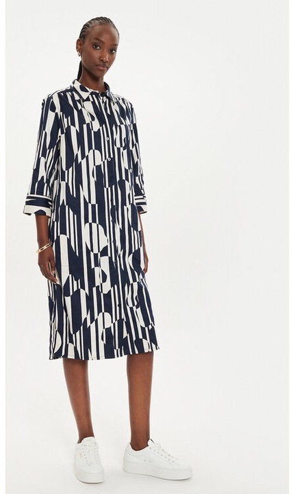 Női ruha, olsen, sötétkék, pamut