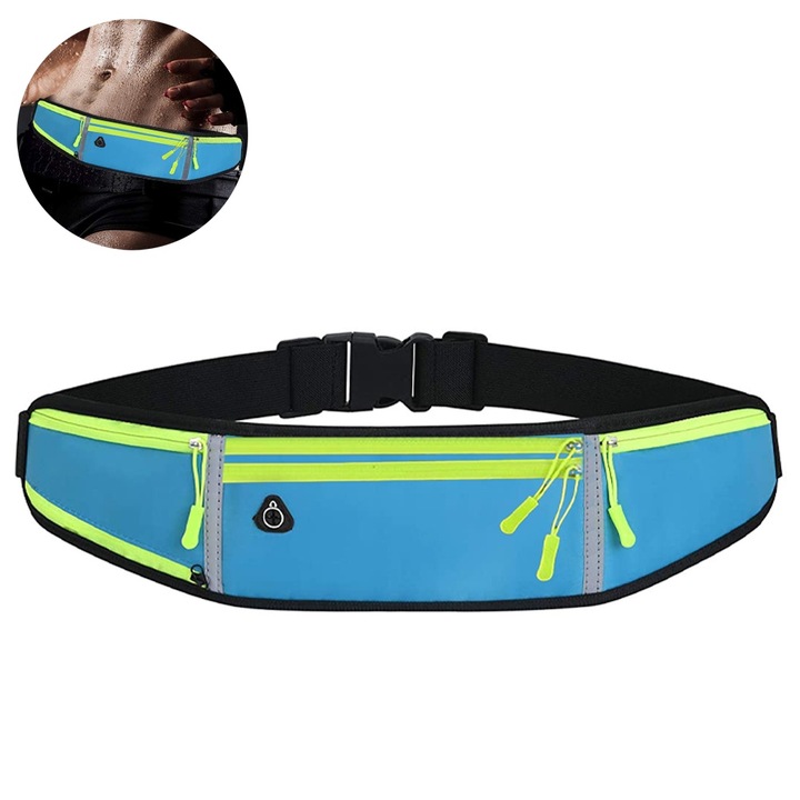 Sportos övtáska, állítható, összecsukható palacktartóval, uniszex, kocogáshoz, túrázáshoz, utazáshoz, szín: többszínű