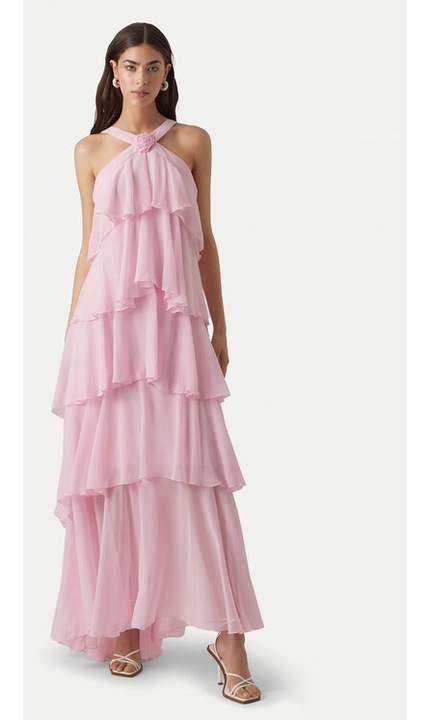 Дамска рокля, vero moda, розово, полиестер