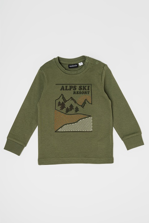 Sarabanda, Pamutfelső mintával, Fehér/Khaki/Világosbarna, 128 CM