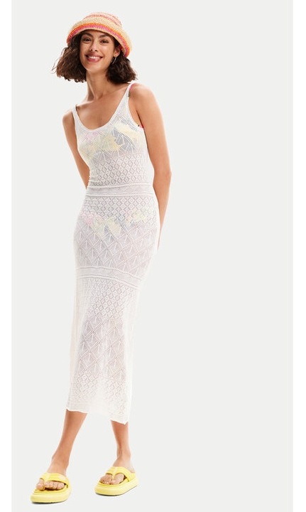 Női strandruha, Desigual, fehér, viszkóz, Fehér