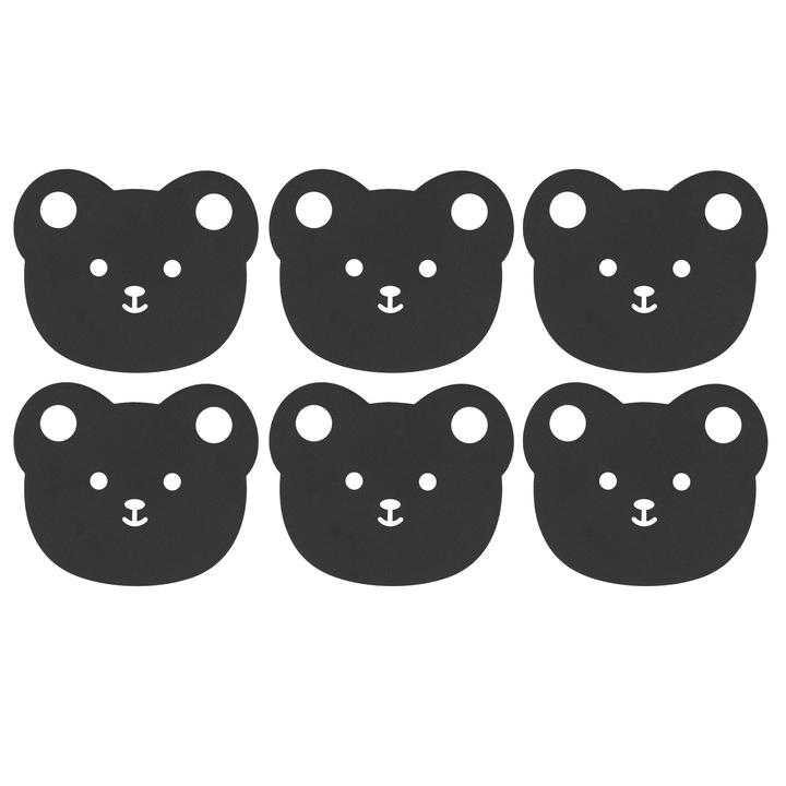 6 darab fém ital alátét szett, Jormftte, állatos design, hőszigetelő, kopásálló, fekete