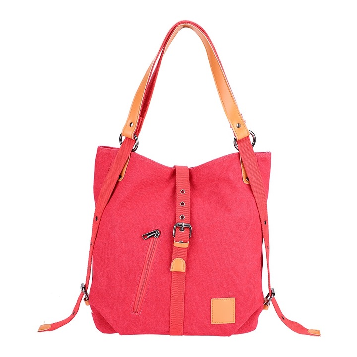 Multifunkciós vászontáska, longziming, nagy kapacitású, piros, 100% pamut