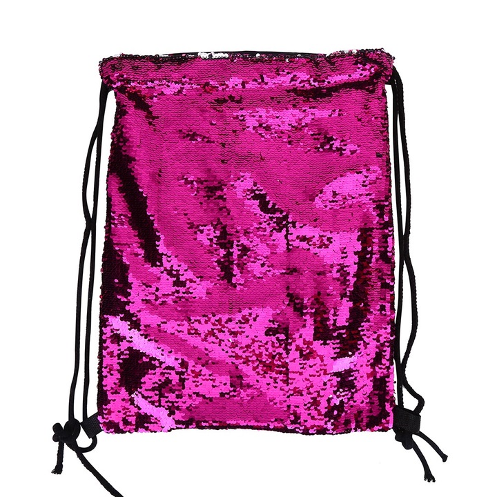 Jormftte flitteres hátizsák, megfordítható dizájn, rózsaszín, kültéri tevékenységekhez