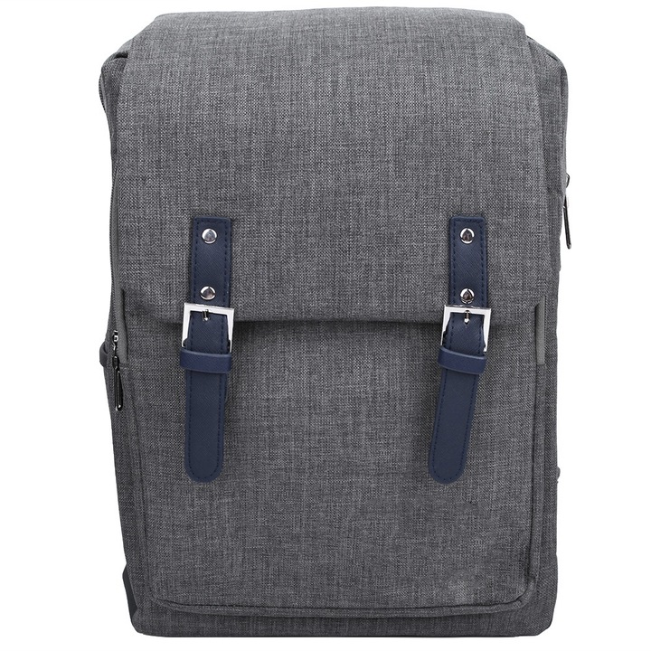 Jormftte laptop hátizsák, nagy kapacitású, állítható pánt, 16 hüvelykes, szürke/fekete