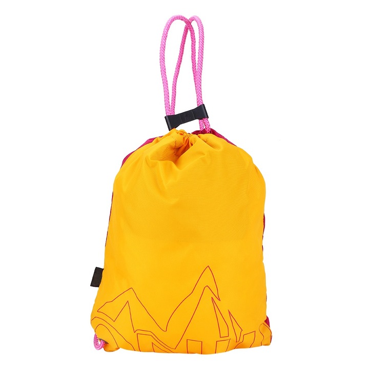 Vízálló húzózsinóros hátizsák tárolótáska túrázáshoz, utazáshoz, szabadtéri sportokhoz (rózsaarany + sárga)
