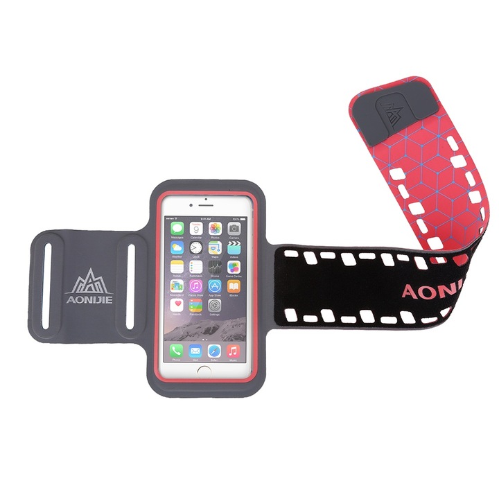 Kültéri sport karszalag táska, állítható karszalag táska érinthető átlátszó ablakkal (rózsaszín-5,5 hüvelyk)