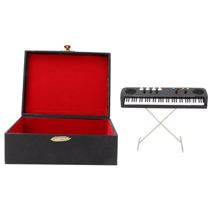 Model muzical mini organ electronic 14cm, Enforose, decoratiune pentru birou, cutie cadou
