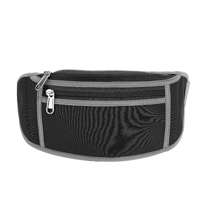Derékcsomag, állítható öv szabadtéri futáshoz, túrázáshoz, fitneszedzéshez (fekete)