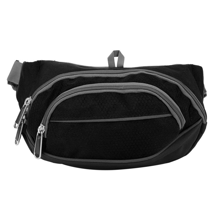 Poliészter táska szabadtéri sportokhoz, futáshoz, kerékpározáshoz, túrázáshoz (fekete)