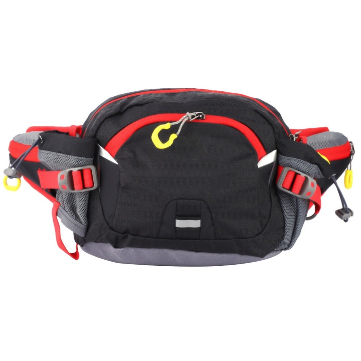 Jormftte sporttáska, multifunkcionális, fekete, futáshoz és túrázáshoz