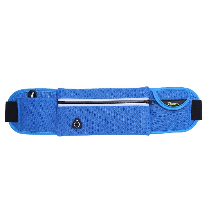 Jormftte sporttáska, unisex, kék, állítható pánttal, fejhallgató-nyílással, nagy kapacitású