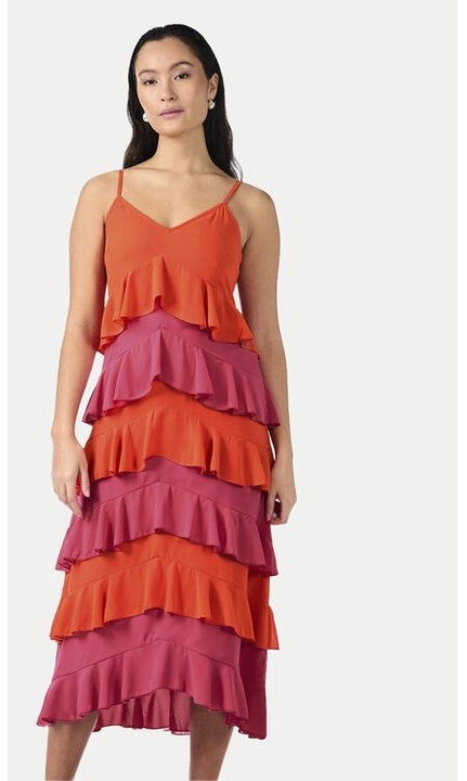 Női ruha, yas, narancs, poliészter