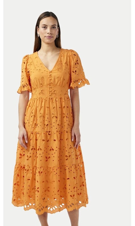 Дамска рокля, yas, Оранжев, Памук